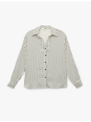 KOTON SHIRTS LS in Schwarz Gestreift