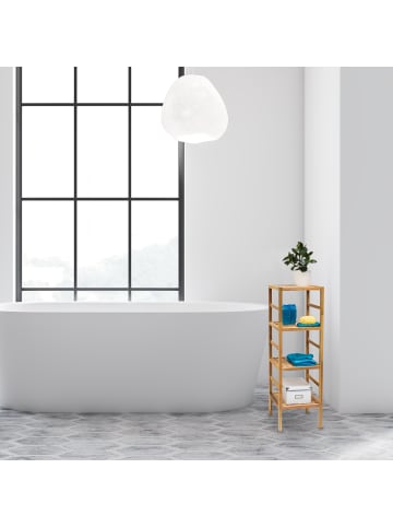 relaxdays Badregal in Natur - (B)35,5 x (H)117 x (T)35,5 cm