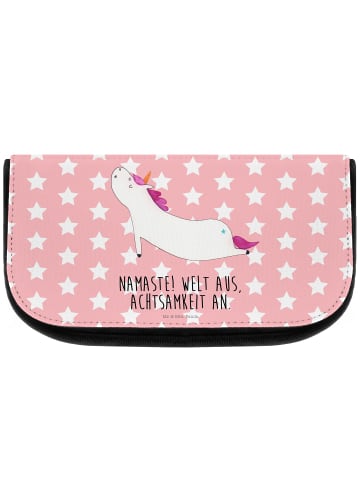 Mr. & Mrs. Panda Kulturtasche Einhorn Yoga mit Spruch in Rot Pastell