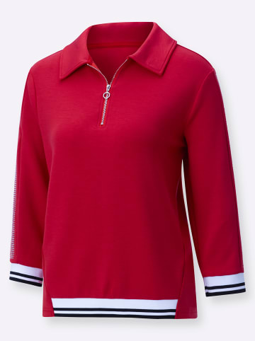 creation L Langarm-Poloshirt in rot