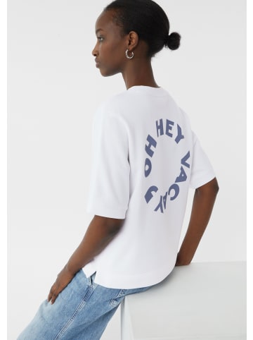 comma CI Sweatshirt kurzarm in Weiß