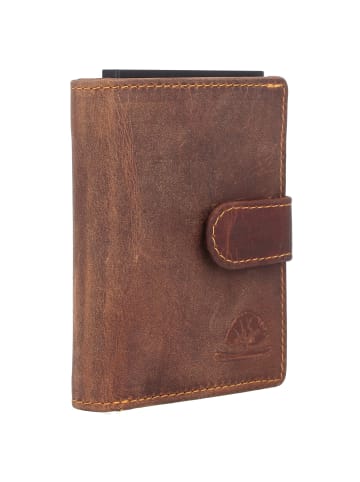 Greenburry Vintage Geldbörse RFID Schutz Leder 10 cm in braun