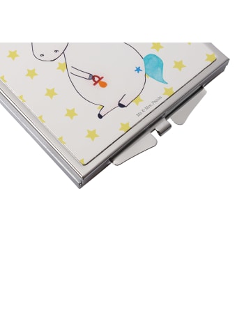 Mr. & Mrs. Panda Handtaschenspiegel quadratisch Einhorn Baby ohn... in Weiß