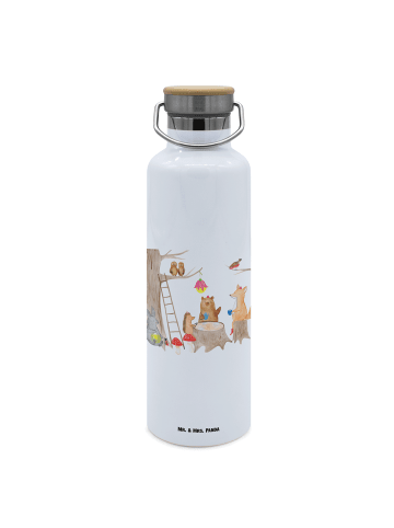 Mr. & Mrs. Panda Trinkflasche Waldtiere Picknick ohne Spruch in Weiß