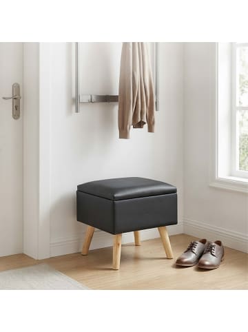 relaxdays Sitzhocker in Schwarz - (B)40x (H)40 x (T)40 cm