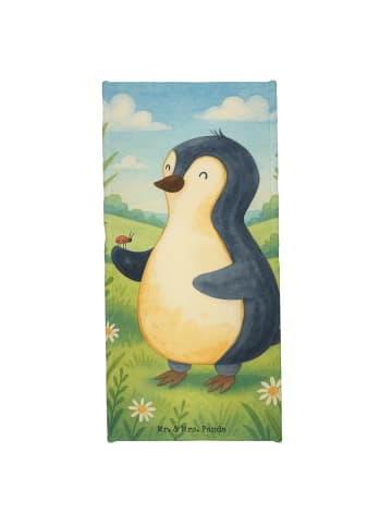 Mr. & Mrs. Panda Handtuch Pinguin Marienkäfer Design ohne Spruch in Eisblau
