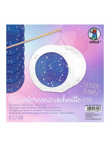 URSUS Laternenzuschnitte Sternenhimmel, rund Ø17,5cm, 24 Blatt - ab 3 Jahren