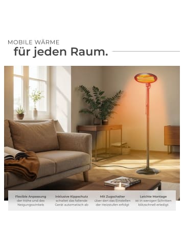tectake Infrarotheizstrahler Solaris Monolith Wandmontage möglich, 50 x 50 x 136 - 213 c