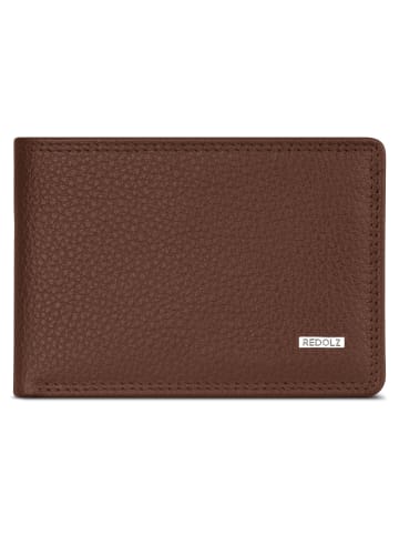 Redolz Leather Essentials QF kleine Geldbörse RFID Leder 10,5 cm in cognac
