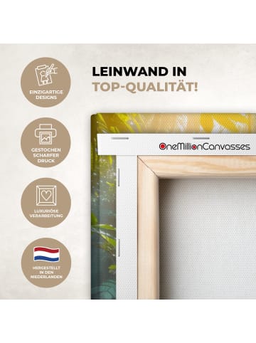 MuchoWow Leinwand Bilder Wasserfall Sonnenstrahlen