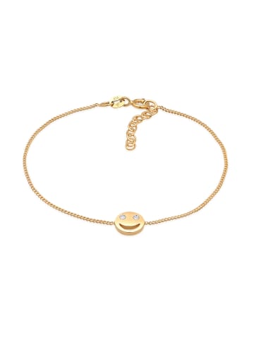 Elli Armband 925 Sterling Silber mit Smiling Face, Smiling Face in Gold