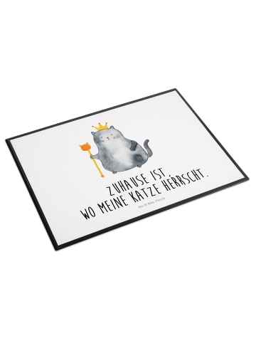 Mr. & Mrs. Panda schreibtischunterlage Katze König mit Spruch in Weiß