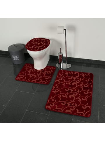 Zellerfeld 3-teilig Bad Matte Dusche Set Rutsch Stand Bad Matten in Rot-Gold