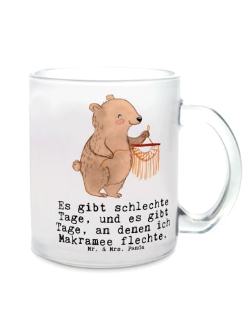 Mr. & Mrs. Panda Glühweinbecher Bär Makramee mit Spruch in Transparent