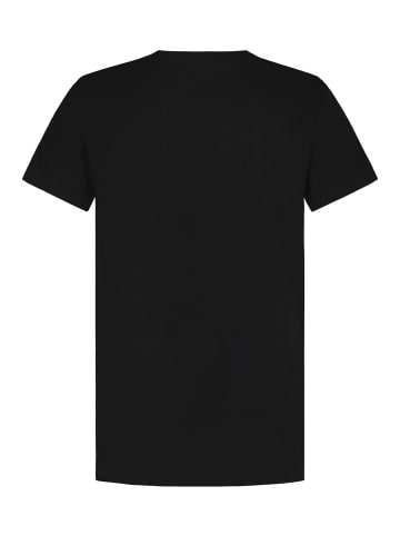 Eight2Nine Bequemes Kurzarm T-Shirt Stickerei Casual in Schwarz