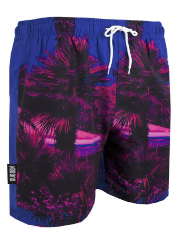 GUGGEN MOUNTAIN Badehose Palmen in Pink-Blau