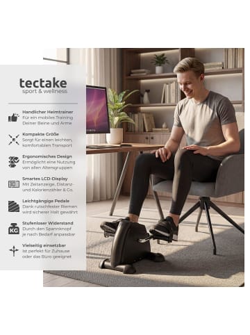 tectake Mini Bike  leicht und platzsparend, inklusive Trainingscomputer, schwarz