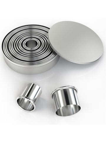 Intirilife 12-teiliges Ausstechformen Set in Silber