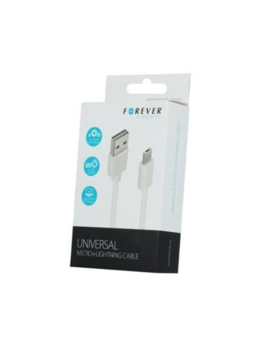 FOREVER Forever Universal Ladekabel / Datenkabel Micro-USB - iPhone-Kabel in Weiß