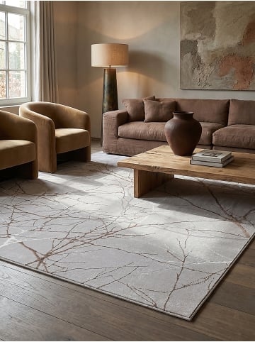 KADIMA DESIGN Kurzflorteppich Abstrakt pflegeleicht Wohnzimmer Schlafzimmer Flur in Grau