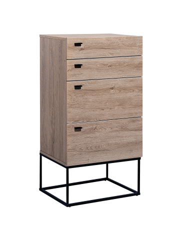 Beliani Kommode ACRA in Braun/Schwarz - (W) 52 x (H) 106 x (L) 41 cm