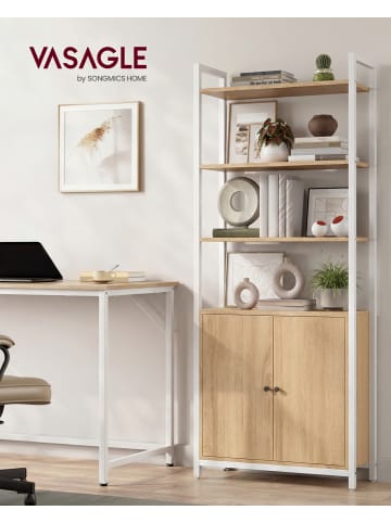 VASAGLE Bücherregal Barnet in Eichenfarbe-Weiß - (B)60 x (H)159.5 x (T)24 cm