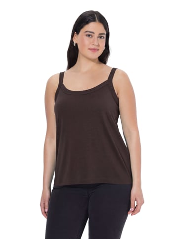 Ulla Popken Strick-Top in mahagoni