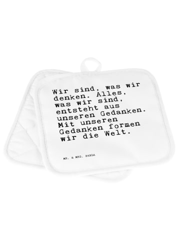 Mr. & Mrs. Panda Topflappen Wir sind, was wir... mit Spruch in Weiß