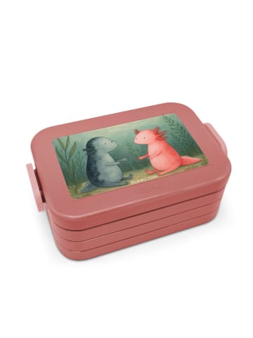 Mr. & Mrs. Panda Bento Box Axolotl Liebe Design ohne Spruch in Rot Pastell