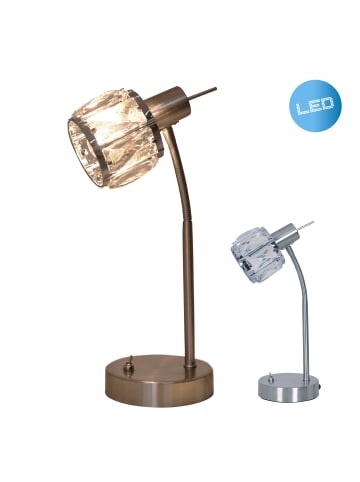 näve LED Tischleuchte "JOSEFA" in stahl-blank - EEK F