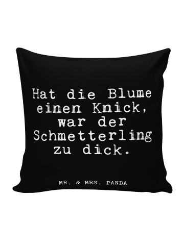 Mr. & Mrs. Panda Zierkissen Hat die Blume einen... mit Spruch in Schwarz