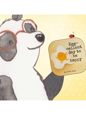 Mr. & Mrs. Panda Getränkeuntersetzer Spiegelei Ei Design mit Spruch in Weiß