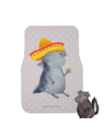 Mr. & Mrs. Panda Auto-Fußmatte Axolotl Tequila ohne Spruch in Grau Pastell