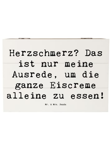 Mr. & Mrs. Panda Aufbewahrungsbox Spruch Herzschmerz Eiscreme mi... in Weiß