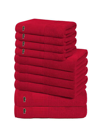 Lacoste Handtuch 10er Pack in Rot