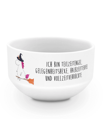 Mr. & Mrs. Panda Dessertschale Einhorn Hexe mit Spruch in Weiß