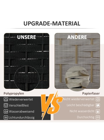 HOMCOM Paravent-240L x 1,6B x 170H cm-Schwarz