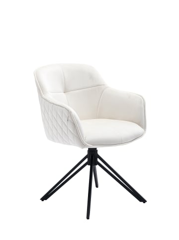 SalesFever Armlehnstuhl modern 360° drehbar Samtbezug und Metallgestell in Beige