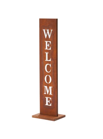 Amare - home and living Stahl Standschild Welcome in rost