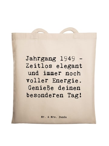 Mr. & Mrs. Panda Shopping Tasche Spruch 1949 Geburtstag mit Spruch in Creme