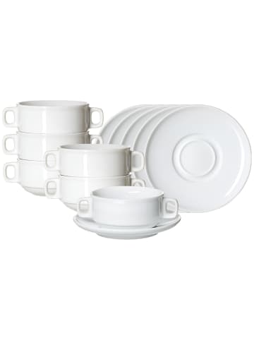 Ritzenhoff & Breker 6er Set Suppentasse mit Untertasse Bianco in Weiß 245 ml in weiß