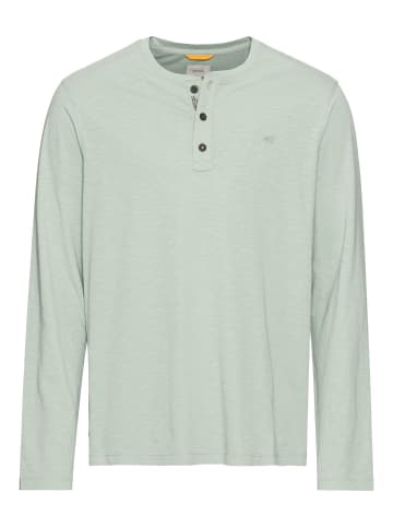 Camel Active Langarm Henley aus reiner Baumwolle in Hellgrün
