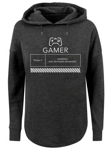 F4NT4STIC Oversized Hoodie Retro Gaming May Respawn Anywhere in charcoal