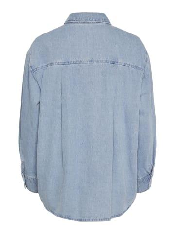 Pieces Jeanshemd in Light Blue Denim