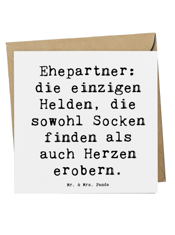 Mr. & Mrs. Panda Deluxe Karte Ehepartner Helden mit Spruch in Weiß