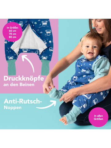 Schlummersack Schlafsack mit Füßen und umklappbaren Bündchen, 2.5 TOG in Weiß