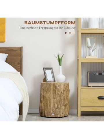 HOMCOM Beistelltisch-37L x 37B x 43H cm-Naturholz