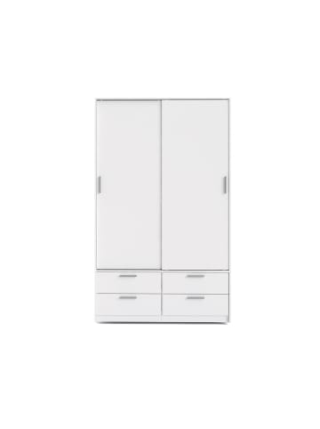 ebuy24 Kleiderschrank Line Weiß 121 x 60 cm