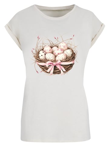 F4NT4STIC Extended Shoulder T-Shirt Osterei Nest Korb Dekor in Whitesand