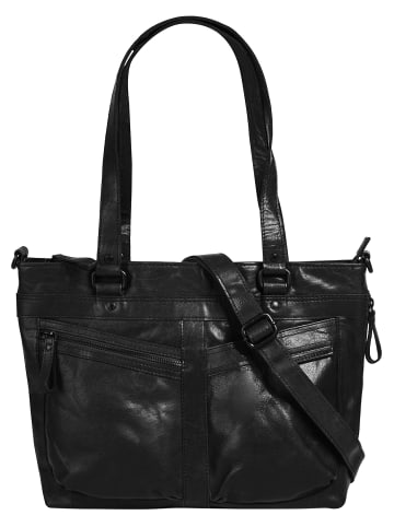 SPIKES & SPARROW Shopper echt Leder in schwarz